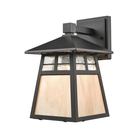 Cottage 1 Light Outdoor Wall Sconce in Matte Black