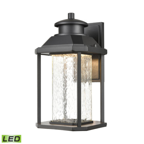 Irvine 1-Light Sconce in Matte Black with Seedy Glass