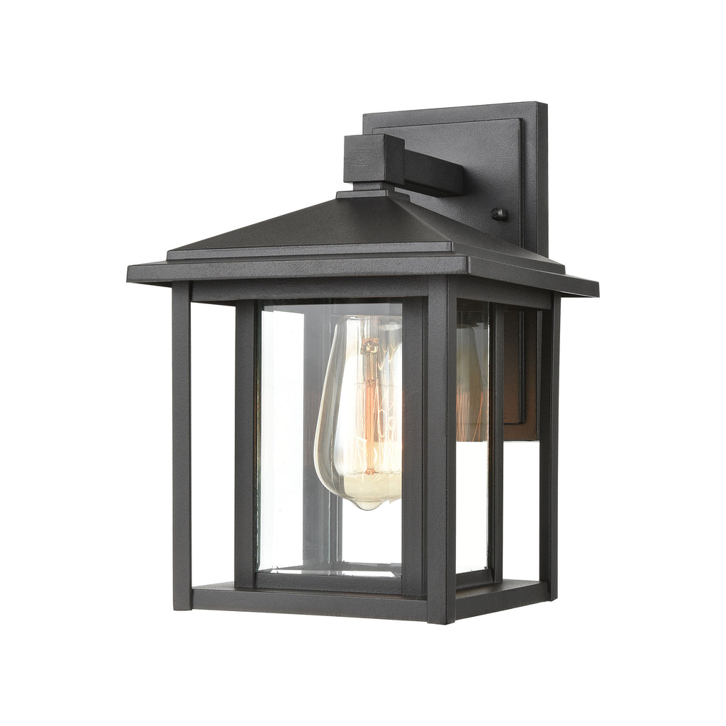 Solitude 1-Light Sconce in Matte Black with Clear Glass