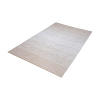 Delight Handmade Cotton Rug In Beige And White - 3ft x 5ft