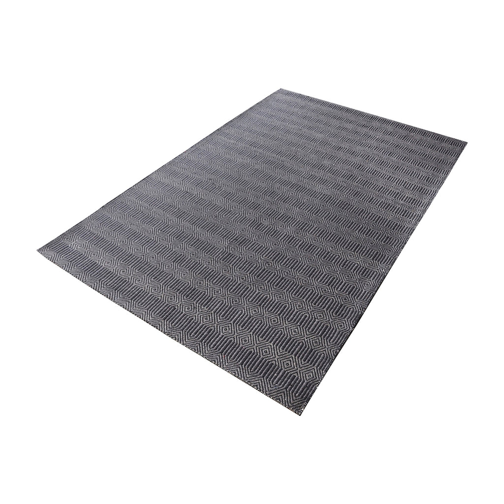 Ronal Handwoven Cotton Flatweave In Charcoal - 2.5ft x 8ft