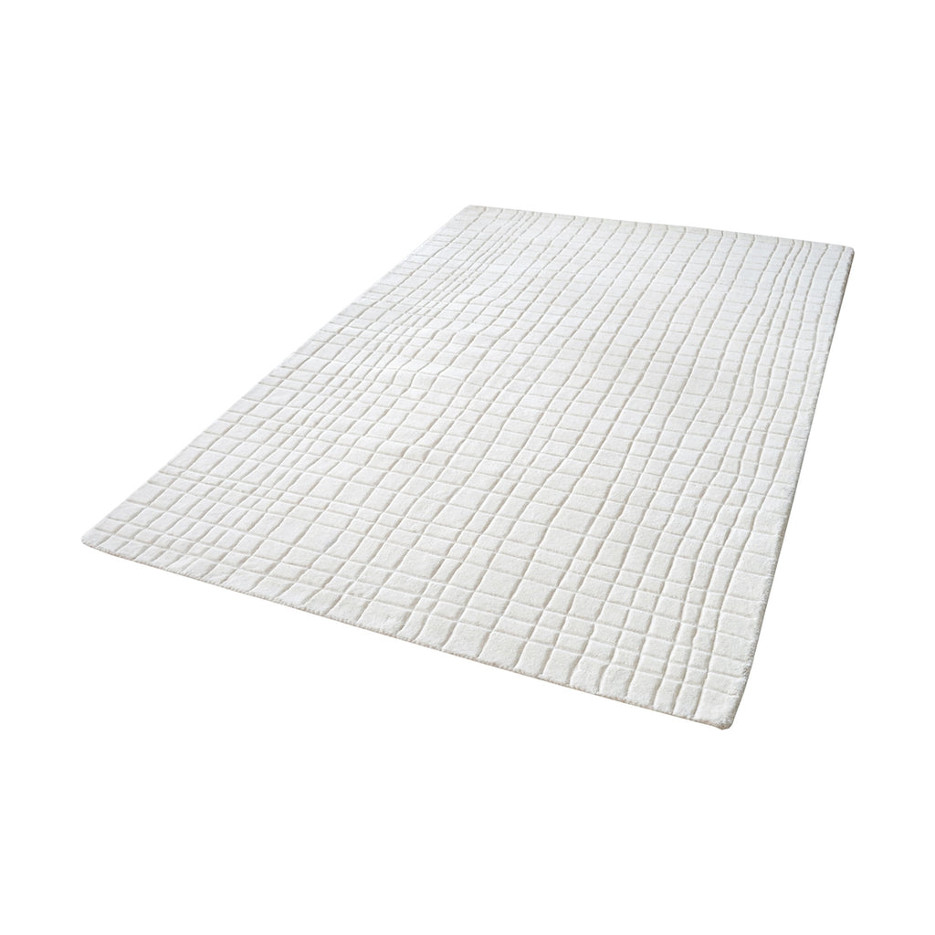 Blockhill Handwoven Wool Rug In Cream - 3ft x 5ft