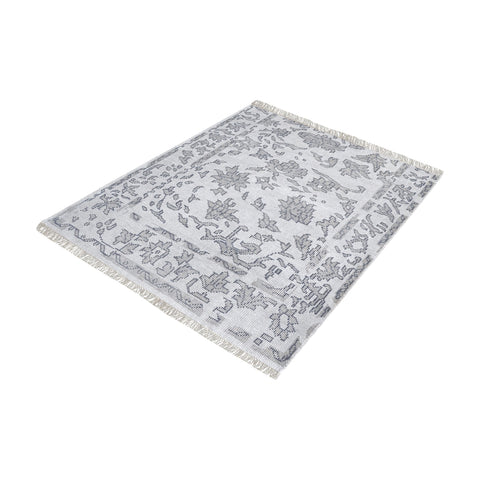 Harappa Handknotted Wool Rug In Grey