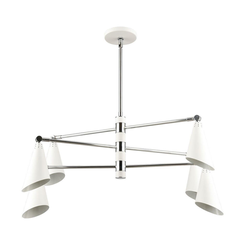 Calder 36'' Wide 6-Light Chandelier - Polished Chrome