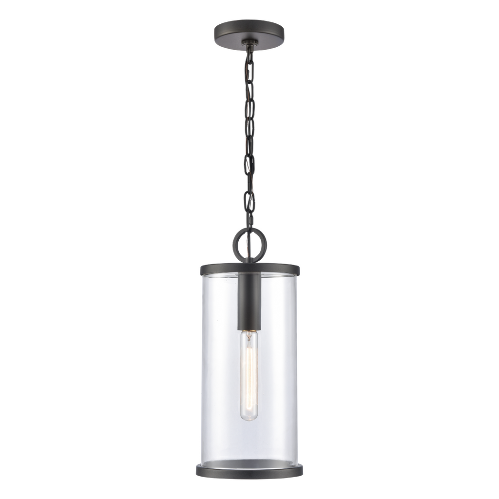 Hopkins 7.25'' Wide 1-Light Outdoor Hanging Light - Charcoal Black