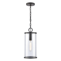 Hopkins 7.25'' Wide 1-Light Outdoor Hanging Light - Charcoal Black