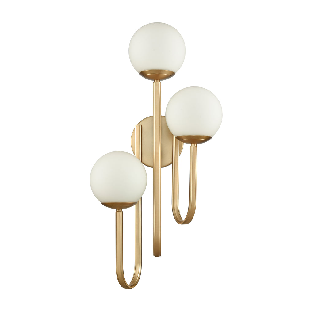 Caroline 28'' High 3-Light Right Sconce - Brushed Gold