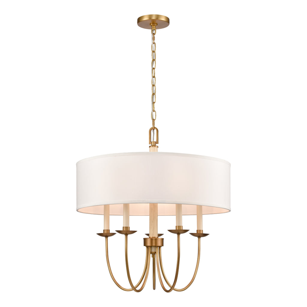 Neville 23'' Wide 5-Light Chandelier - Natural Brass