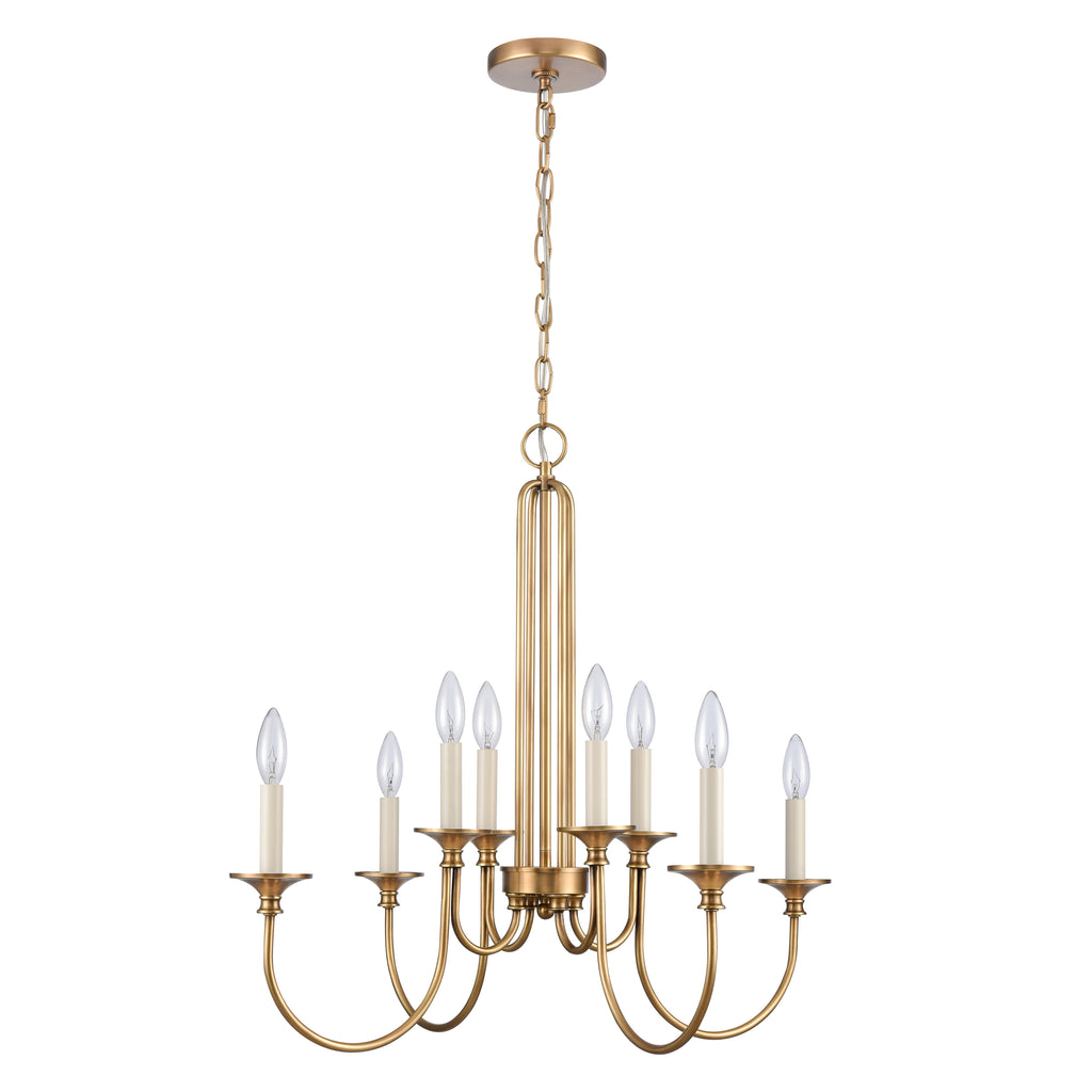 Cecil 28'' Wide 8-Light Chandelier - Natural Brass