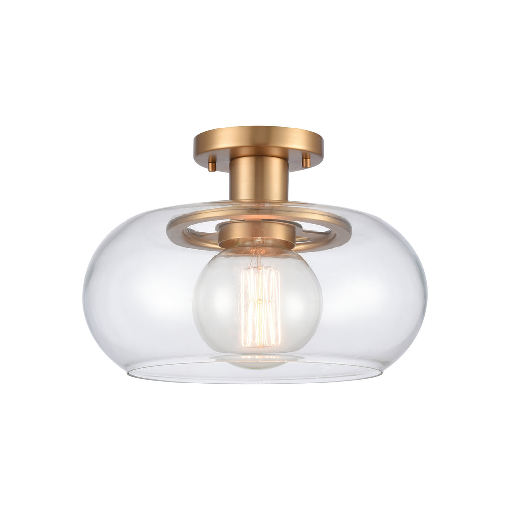 Clement 13'' Wide 1-Light Semi Flush Mount - Brushed Gold