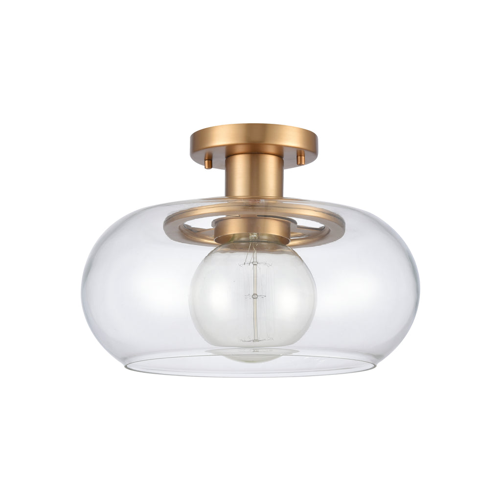 Clement 13'' Wide 1-Light Semi Flush Mount - Brushed Gold