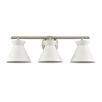 Forme 25'' Wide 3-Light Vanity Light - White with Brushed Nickel