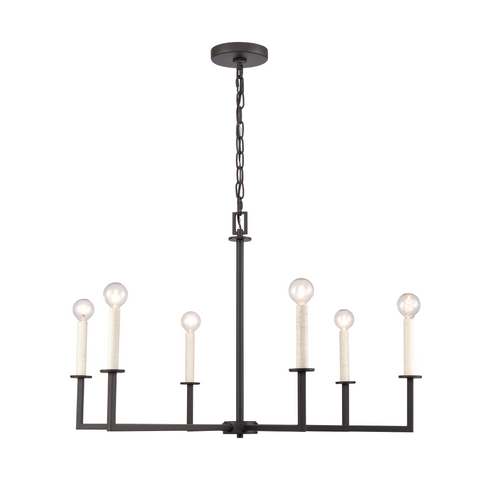 Dunne 30'' Wide 6-Light Chandelier - Matte Black