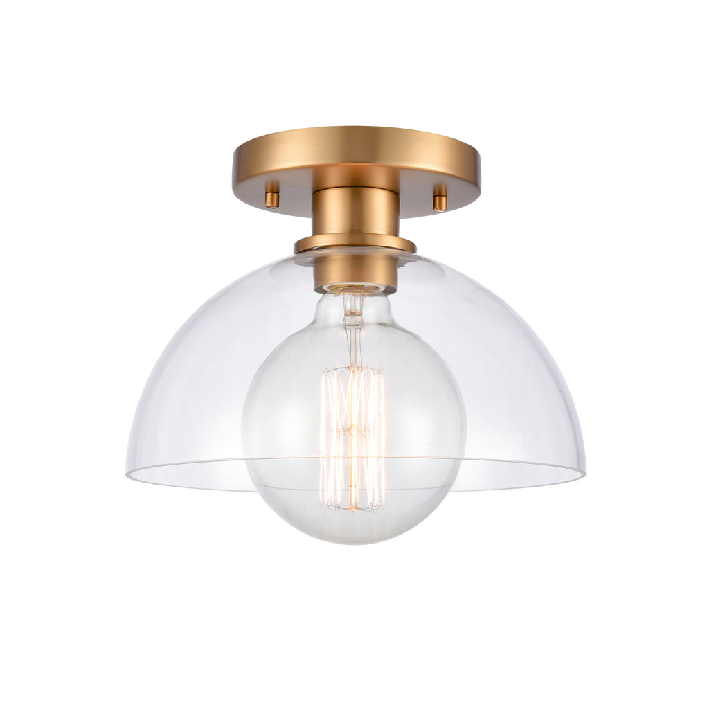 Julian 10'' Wide 1-Light Semi Flush Mount - Brushed Gold