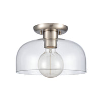 Brewer 10'' Wide 1-Light Semi Flush Mount - Brushed Nickel