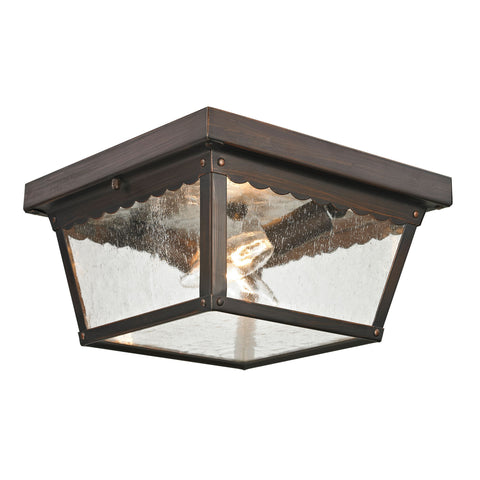 Springfield 2 Light Exterior Flush Mount In Hazelnut Bronze