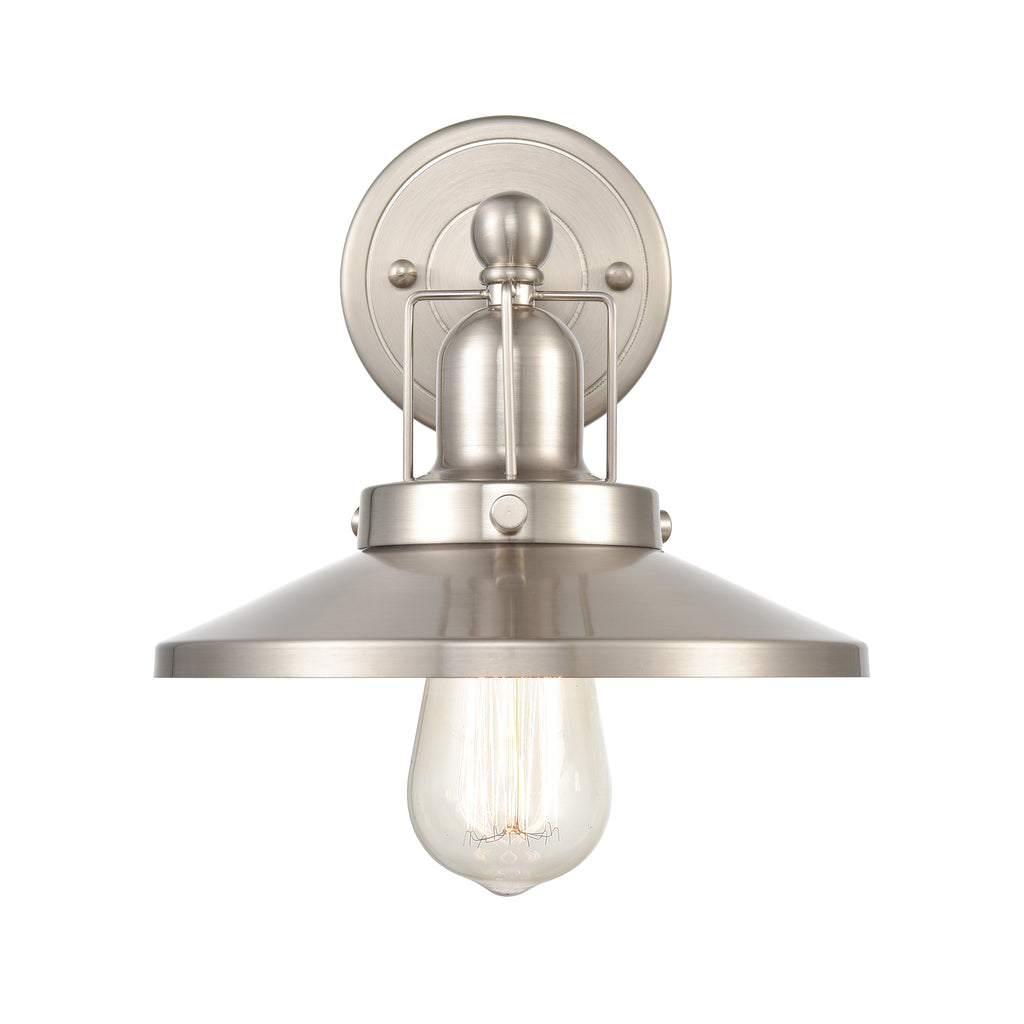 English Pub 8'' High 1-Light Sconce - Satin Nickel