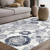 Mutli Medallion Distressed Ivory and Blue