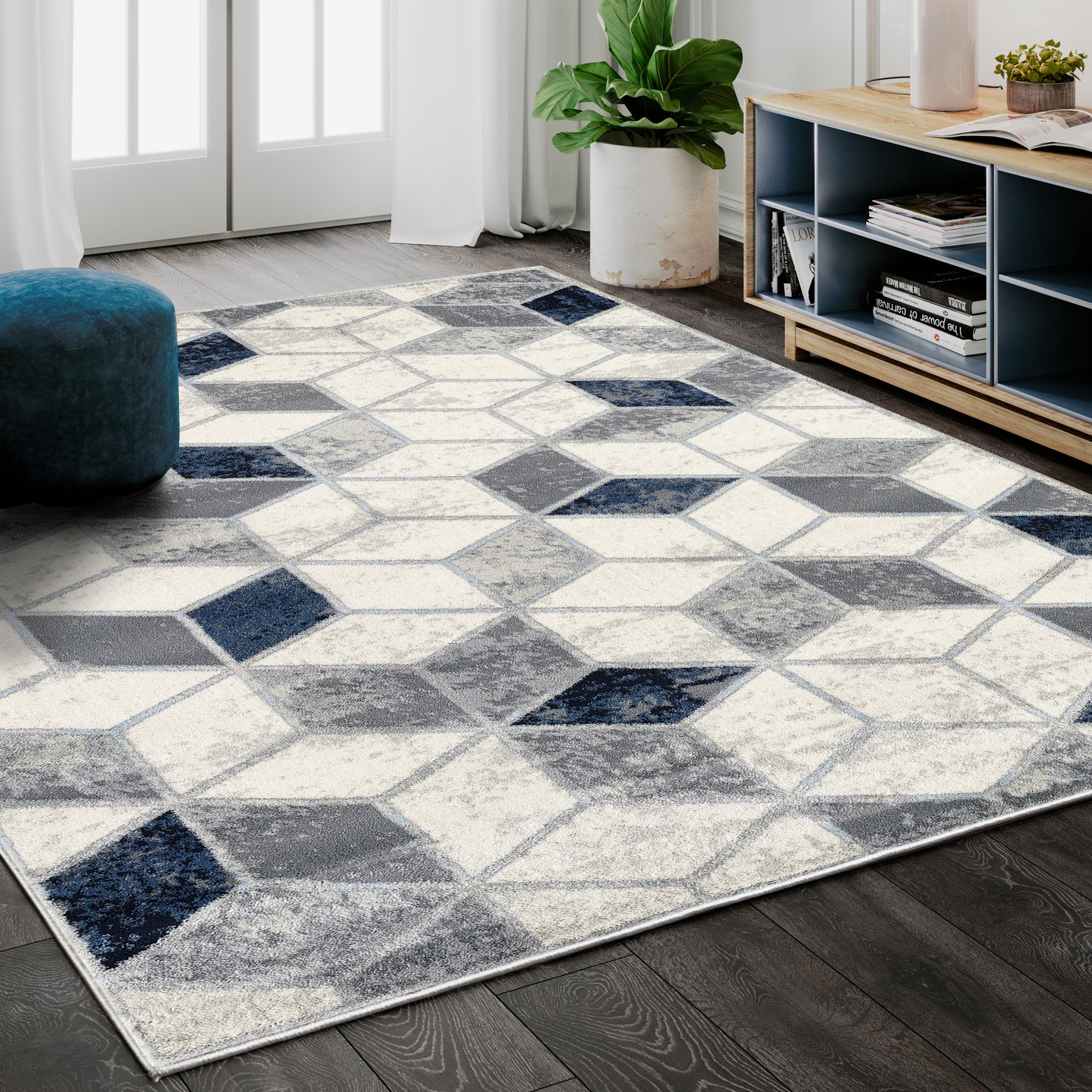 Geometric Cube Neutral Grey