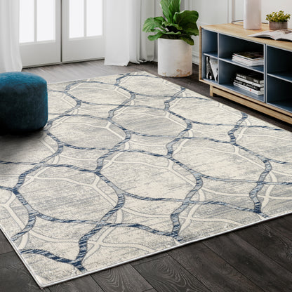 Geometric Trellis Ivory and Grey