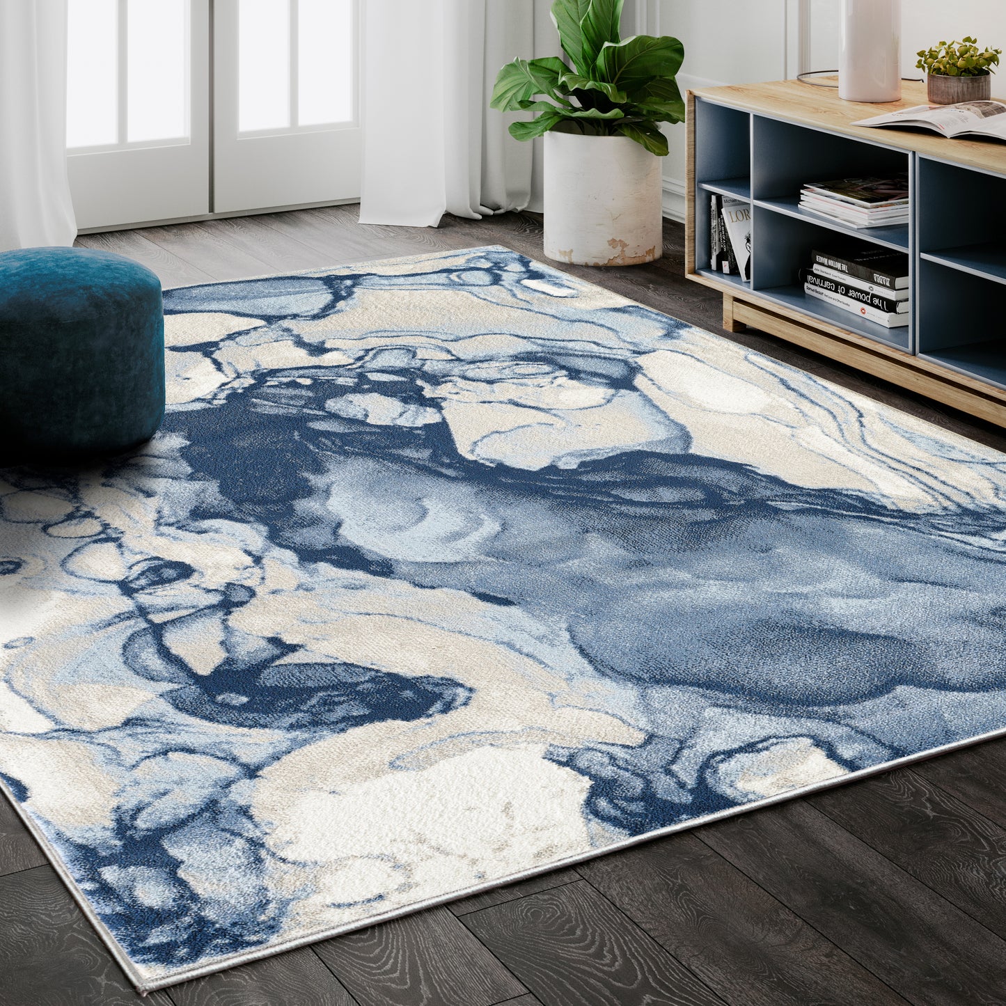 Abstract Liquid Marble Blue
