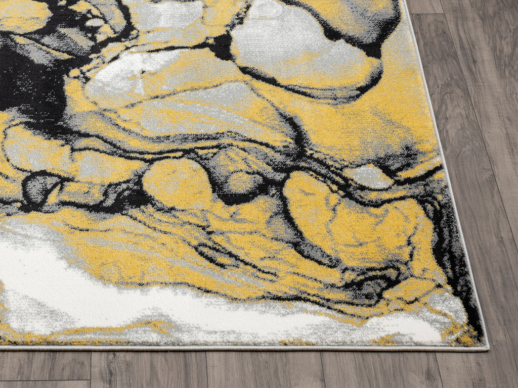 Abstract Liquid Marble Grey Yellow