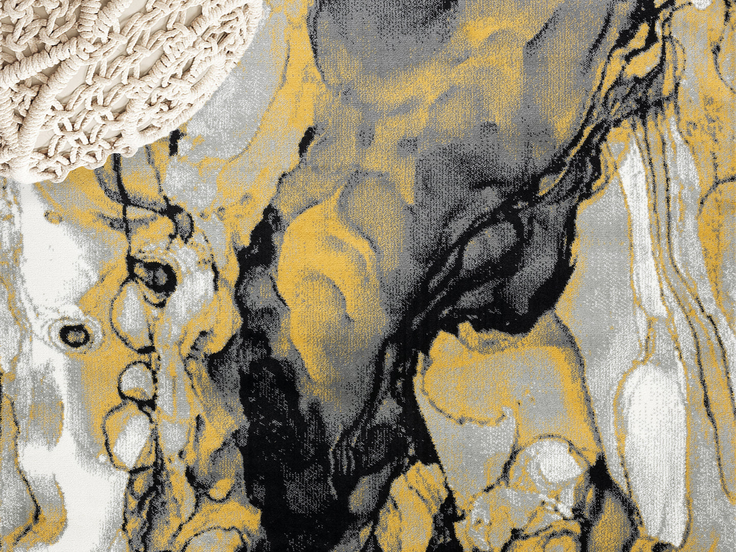Abstract Liquid Marble Grey Yellow