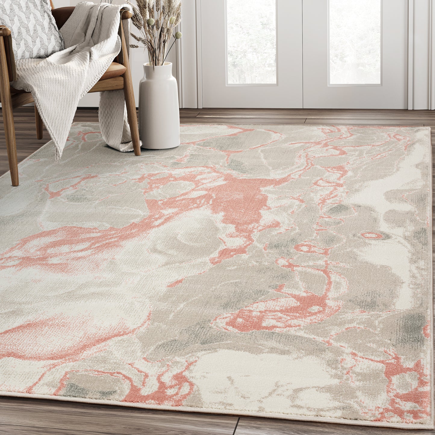 Abstract Liquid Marble Cream Pink