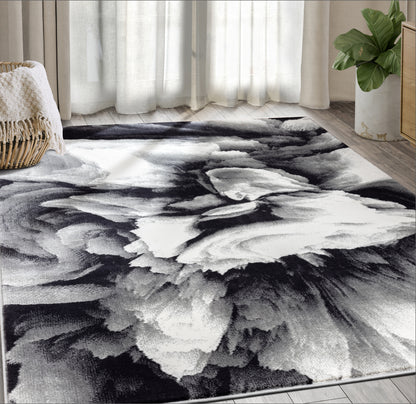Abtract Grey Dust Storm Rug