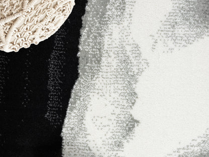 Abtract Grey Dust Storm Rug