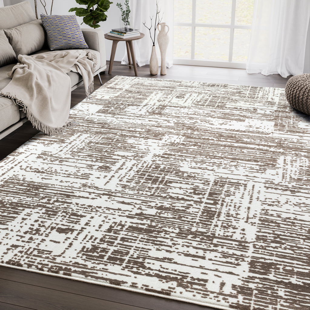 Beige Brown Grid Lattice