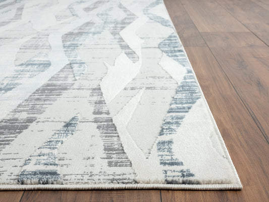 Beige Blue Zig Zag