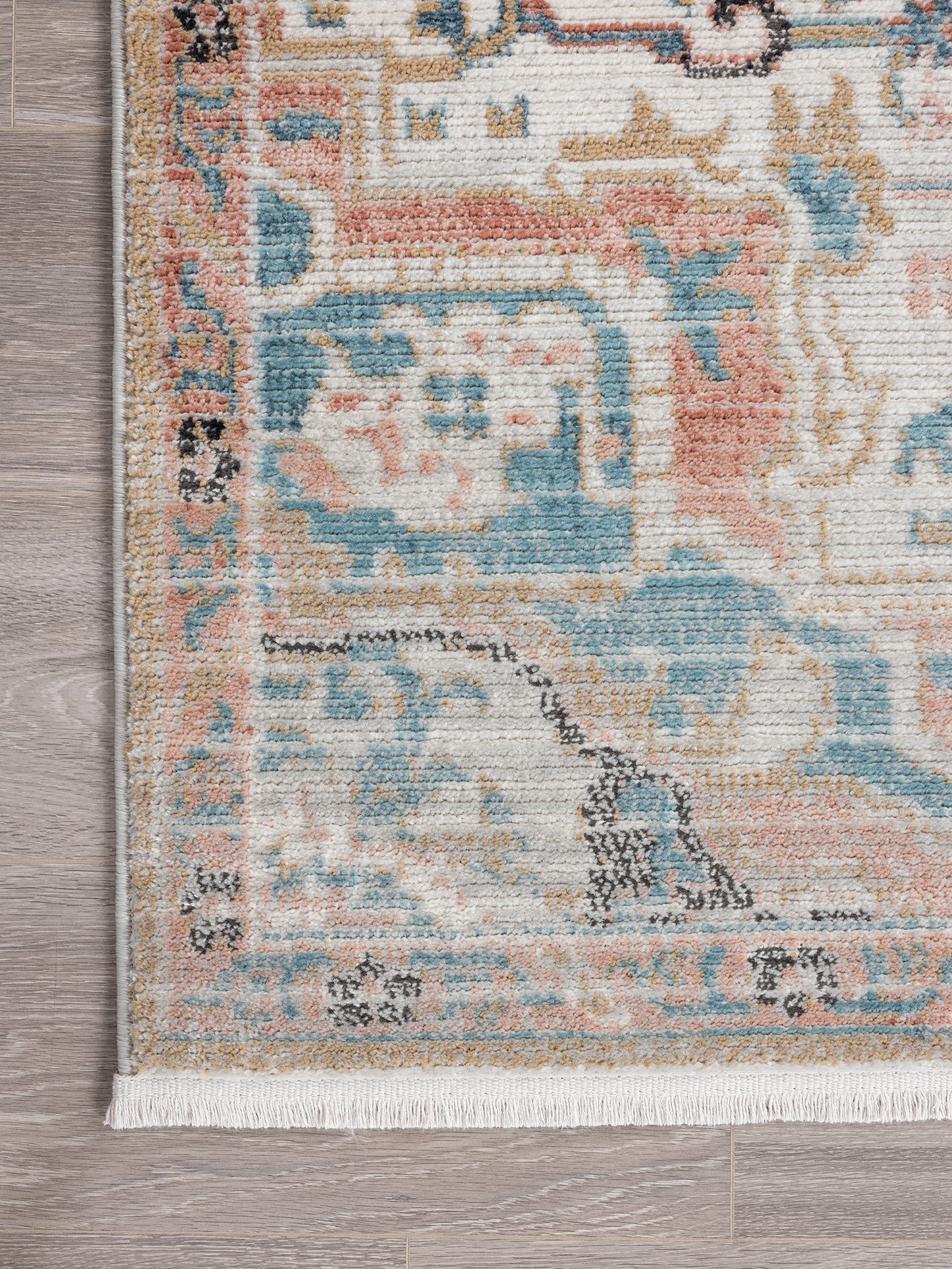 Beige Faded Blue Medallion