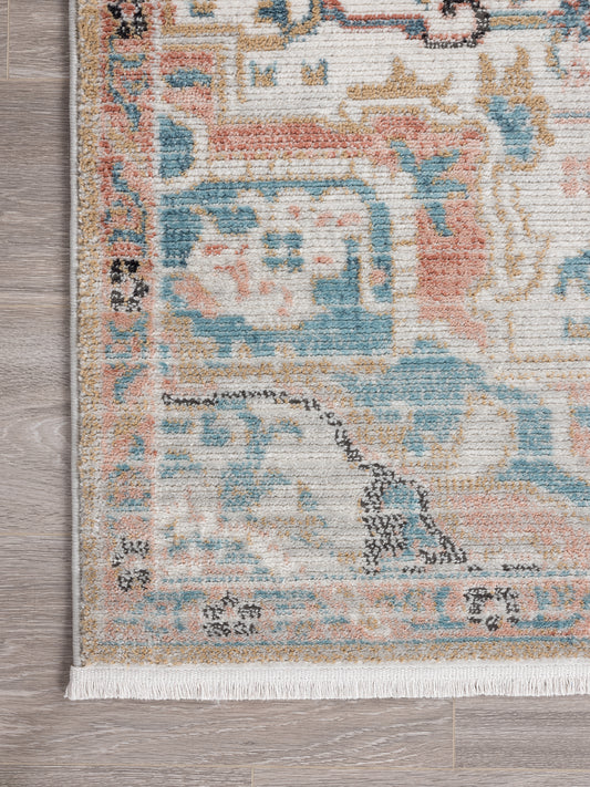 Beige Faded Blue Medallion