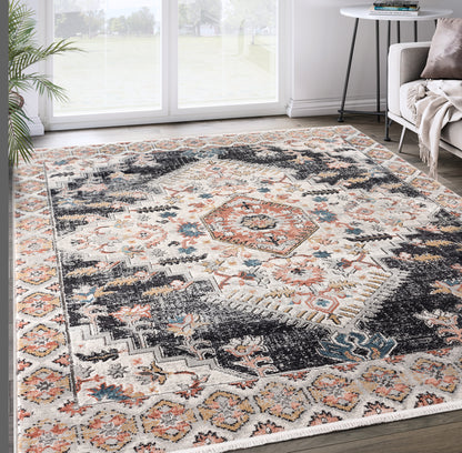 Beige Medallion Black Copper Border