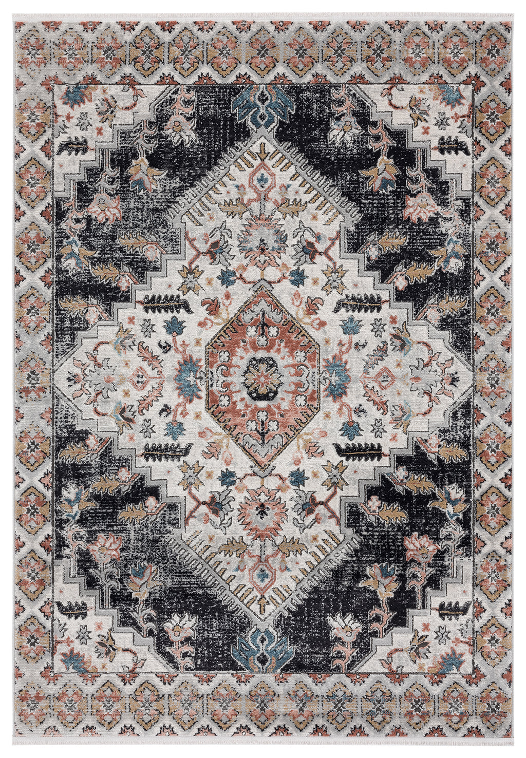 Beige Medallion Black Copper Border