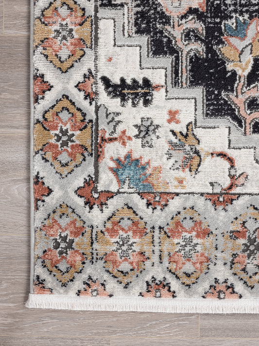 Beige Medallion Black Copper Border