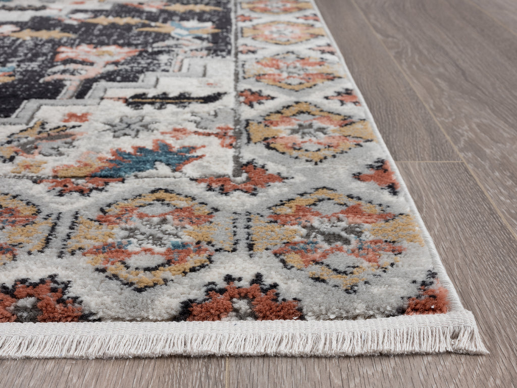 Beige Medallion Black Copper Border