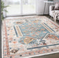 Beige Rug Teal Medallion Tribal