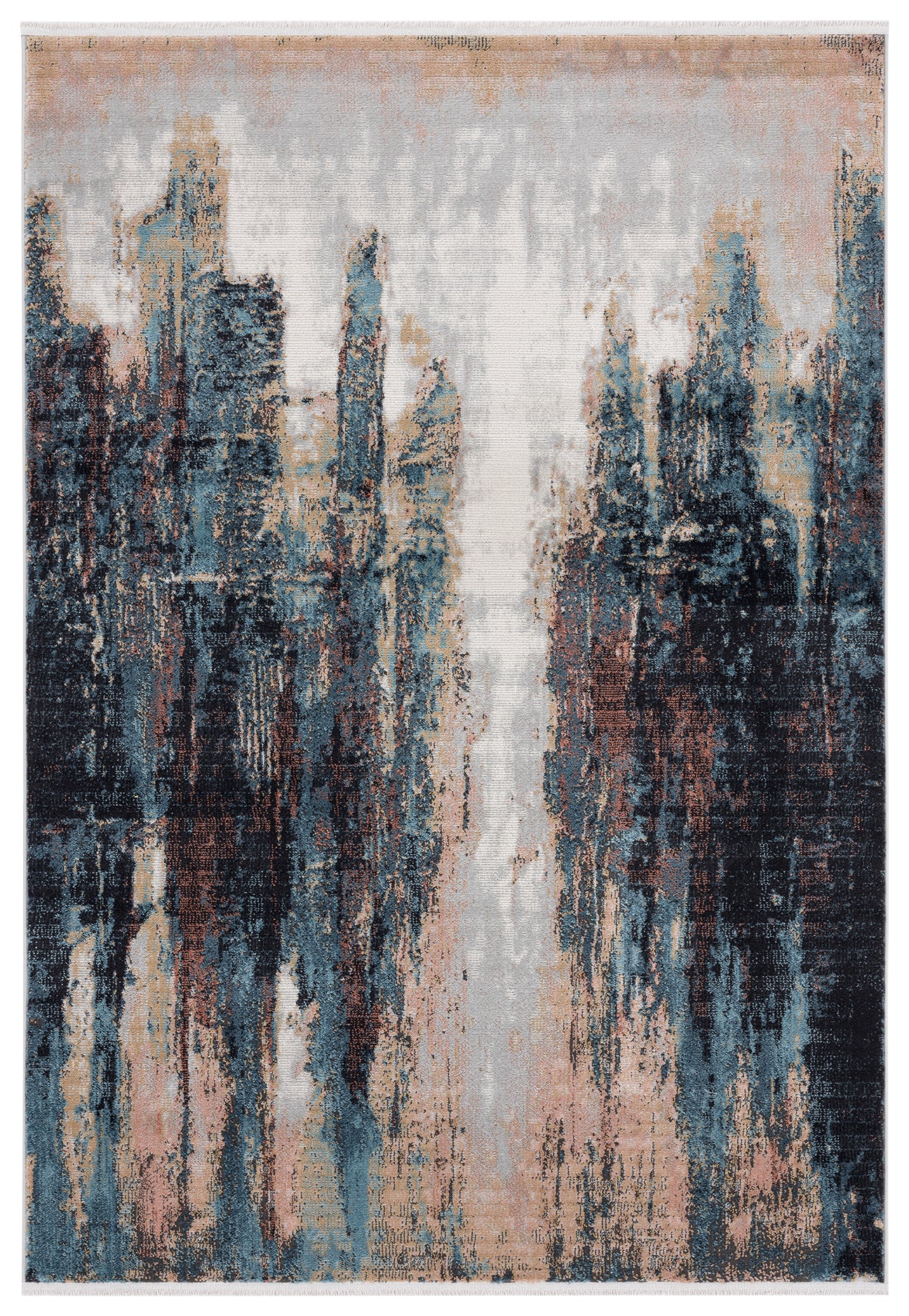 Abstract Painting Teal  Black 