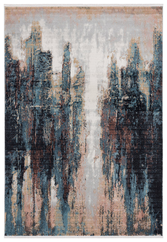 Abstract Painting Teal  Black 
