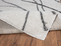 Ivory Grey Shag Curve Lines