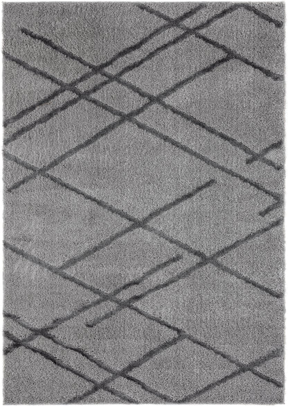 Grey Diamond Pattern Shag 
