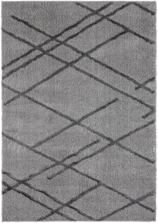 Grey Diamond Pattern Shag 
