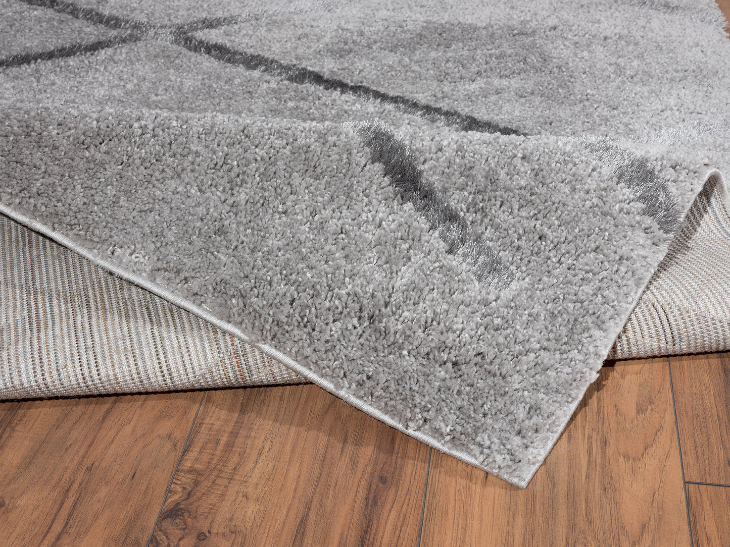 Grey Diamond Pattern Shag