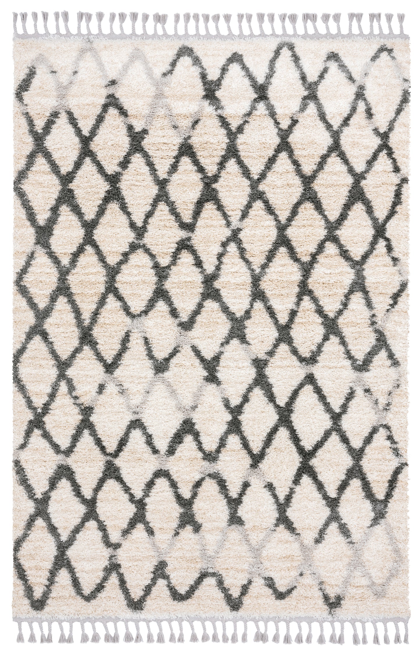 Grey Ivory Criss-Cross Lines Shag