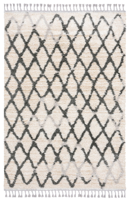 Grey Ivory Criss-Cross Lines Shag