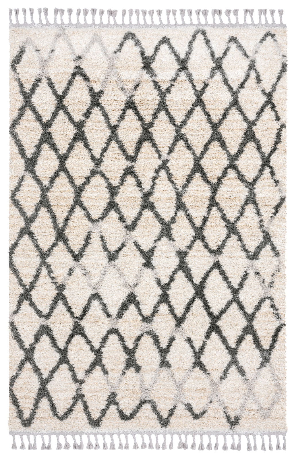 Grey Ivory Criss-Cross Lines Shag