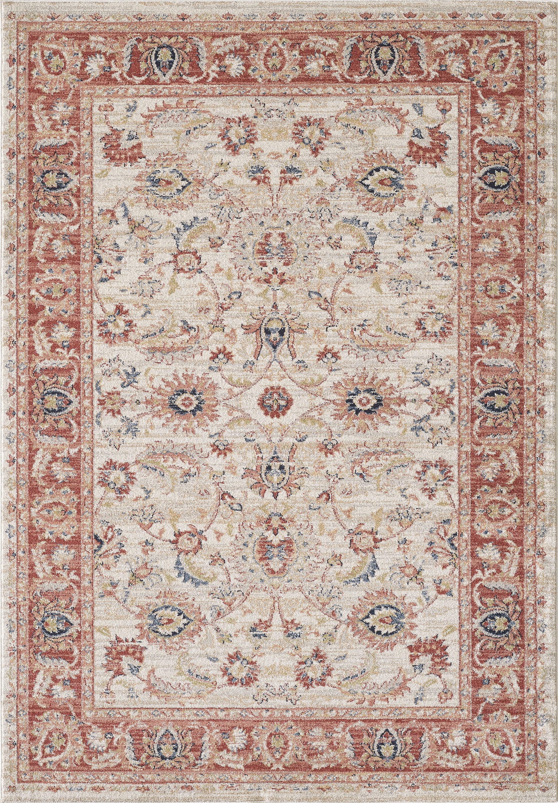 Beige Red Traditional