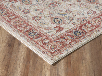 Beige Red Traditional